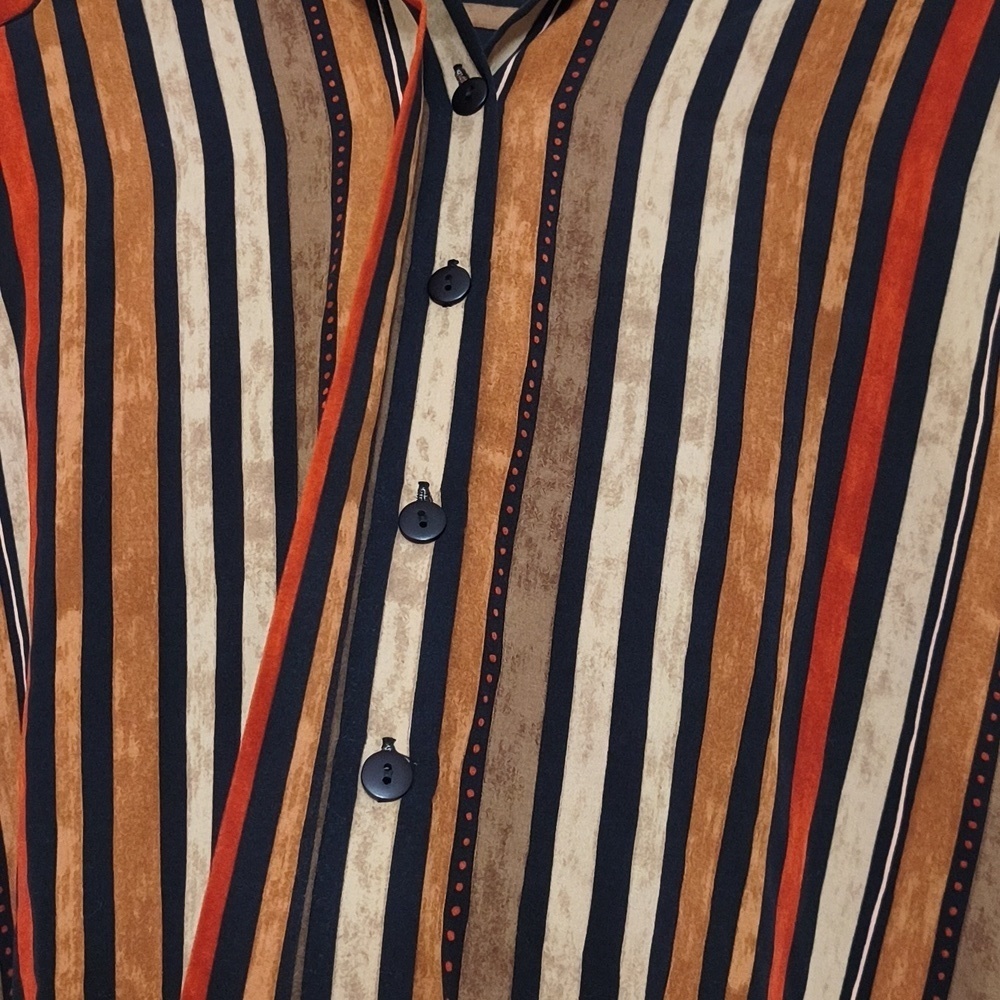Vintage Contemporary Long Sleeve Button-Up Shirt Size Large Career Scandinavian - Picture 7 of 11